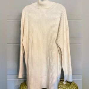 New Women’s Oversized Ribbed Knit Long Sleeve Turtle Neck Casual Dress Sweater